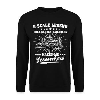 Spur G Modelleisenbahn Gartenbahn - Unisex Pullover - Schwarz - Vorne - Alina (178cm) & Michal (187cm)
