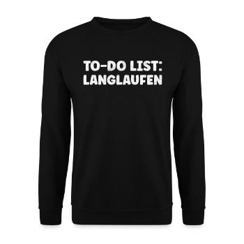 Funny Langlaufen Lover Quotes Cross-Country Skiing - Unisex Pullover - Schwarz - Vorne - Alina (178cm) & Michal (187cm)