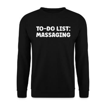 Drôle de massage des citations de l’amant Frotter et pétrir le corps - Sweat-shirt Unisexe - noir - Devant - Alina (178cm) & Michal (187cm)