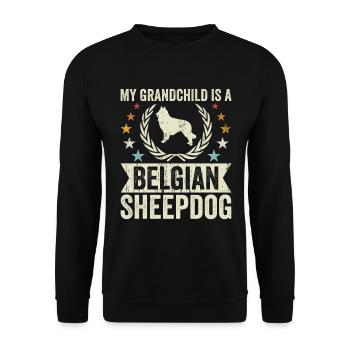 Mon petit-fils est un berger belge - Sweat-shirt Unisexe - noir - Devant - Alina (178cm) & Michal (187cm)