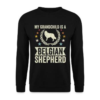 Mon petit-fils est un berger belge - Sweat-shirt Unisexe - noir - Devant - Alina (178cm) & Michal (187cm)