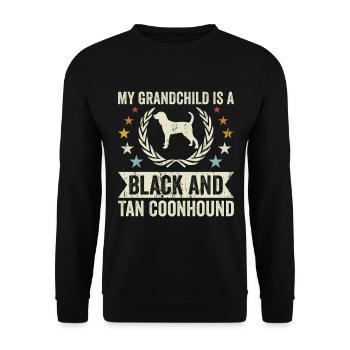 Mein Enkelkind Ist Ein Schwarzer Taner Coonhound - Unisex Pullover - Schwarz - Vorne - Alina (178cm) & Michal (187cm)