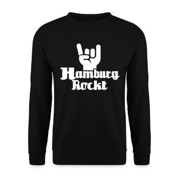 Hamburg Sprüche Hamburger Spruch - Unisex Pullover - Schwarz - Vorne - Alina (178cm) & Michal (187cm)