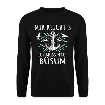 Büsum Sprüche Büsumer - Unisex Pullover - Schwarz - Vorne - Alina (178cm) & Michal (187cm)
