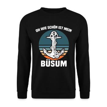 Büsum Sprüche Büsumer - Unisex Pullover - Schwarz - Vorne - Alina (178cm) & Michal (187cm)