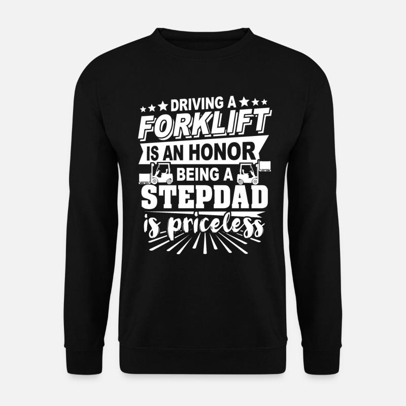 Gabelstapler Stiefpapa Staplerfahrer - Unisex Pullover - Schwarz