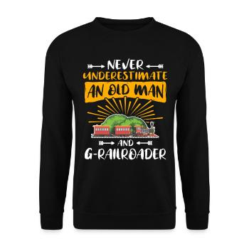 Gartenbahn Mann Garteneisenbahn Spur G - Unisex Pullover - Schwarz - Vorne - Alina (178cm) & Michal (187cm)