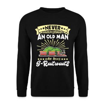 Gartenbahn Mann Garteneisenbahn Spur G - Unisex Pullover - Schwarz - Vorne - Alina (178cm) & Michal (187cm)