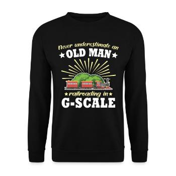 Gartenbahn Mann Garteneisenbahn Spur G - Unisex Pullover - Schwarz - Vorne - Alina (178cm) & Michal (187cm)