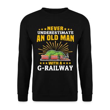 Gartenbahn Mann Garteneisenbahn Spur G - Unisex Pullover - Schwarz - Vorne - Alina (178cm) & Michal (187cm)