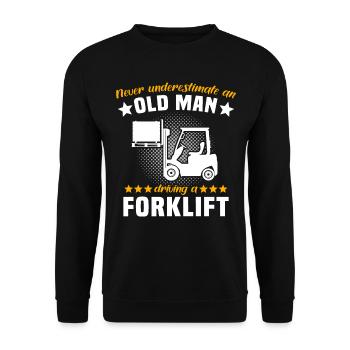 Conducteur de chariot élévateur Homme Chariot élévateur sous-estime - Sweat-shirt Unisexe - noir - Devant - Alina (178cm) & Michal (187cm)