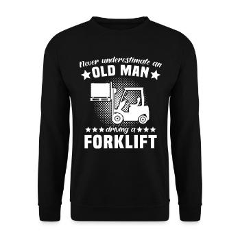 Underestimate man forklift - Unisex Sweatshirt - black - Front - Alina (178cm) & Michal (187cm)