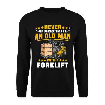 Underestimate man forklift - Unisex Sweatshirt - black - Front - Alina (178cm) & Michal (187cm)