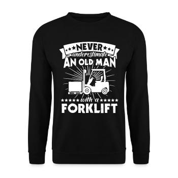 Underestimate man forklift - Unisex Sweatshirt - black - Front - Alina (178cm) & Michal (187cm)