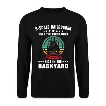 Modelleisenbahn Spur G Gartenbahn - Unisex Pullover - Schwarz - Vorne - Alina (178cm) & Michal (187cm)