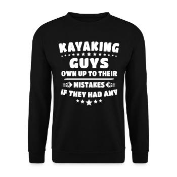 Kayaker Kayaking - Unisex Sweatshirt - black - Front - Alina (178cm) & Michal (187cm)