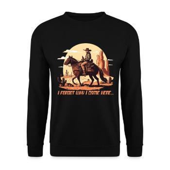 Cowboy en plein air Équitation western - Sweat-shirt Unisexe - noir - Devant - Alina (178cm) & Michal (187cm)