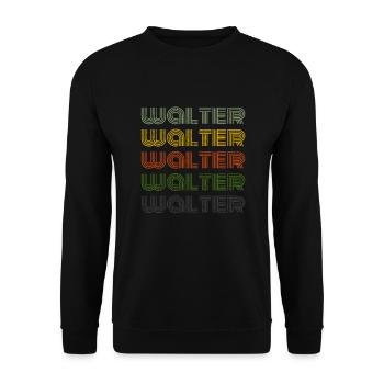 70s Retro Nom Vintage Personnalisé Walter - Sweat-shirt Unisexe - noir - Devant - Alina (178cm) & Michal (187cm)