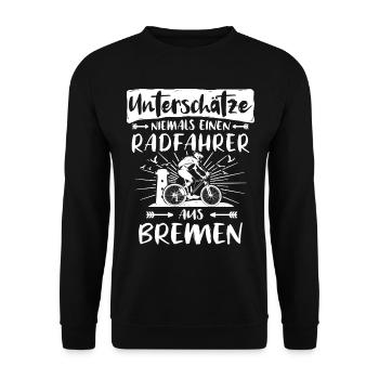 Bremen Fahrradfahrer Bremer - Unisex Pullover - Schwarz - Vorne - Alina (178cm) & Michal (187cm)
