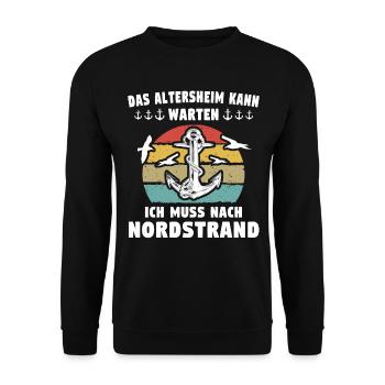 Nordstrander Sprüche Nordstrand - Unisex Pullover - Schwarz - Vorne - Alina (178cm) & Michal (187cm)