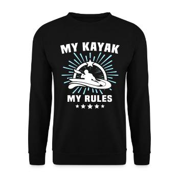 Kayaker Kayak Kayaking - Unisex Sweatshirt - black - Front - Alina (178cm) & Michal (187cm)