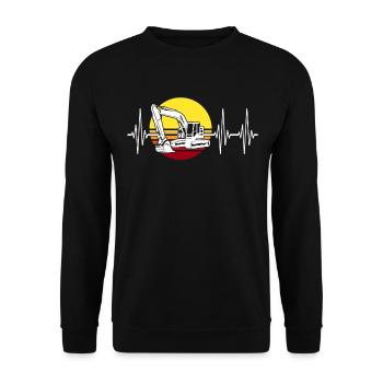 Excavator Heartline Excavator Driver - Unisex Sweatshirt - black - Front - Alina (178cm) & Michal (187cm)