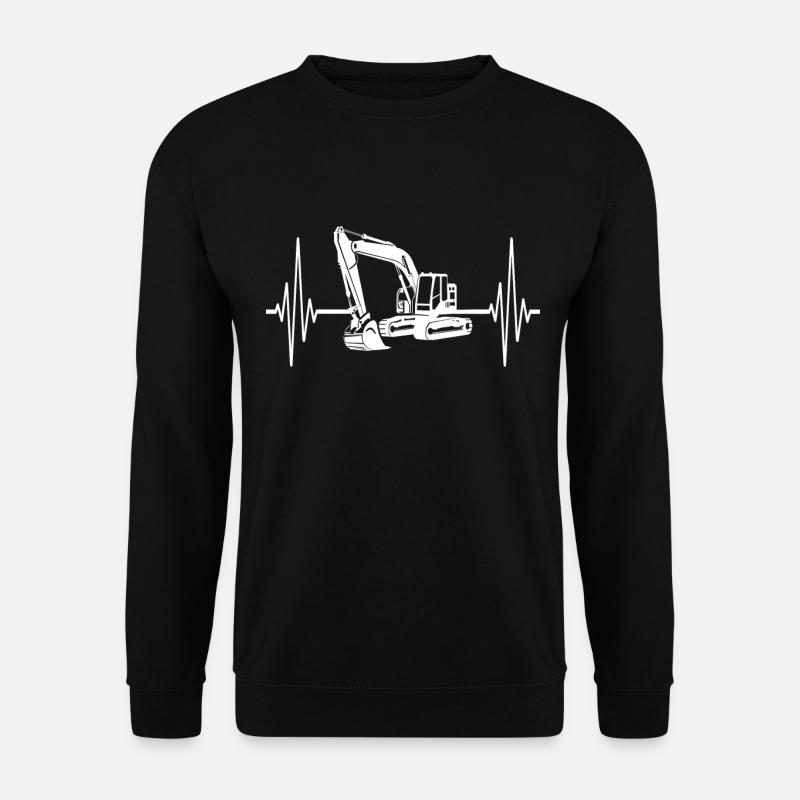 Bagger Herzlinie Baggerfahrer - Unisex Pullover - Schwarz