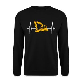 Excavatrice Heart Line Conducteur d’excavatrice - Sweat-shirt Unisexe - noir - Devant - Alina (178cm) & Michal (187cm)