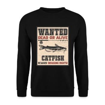 Poisson recherché - pêche au poisson-chat - Sweat-shirt Unisexe - noir - Devant - Alina (178cm) & Michal (187cm)