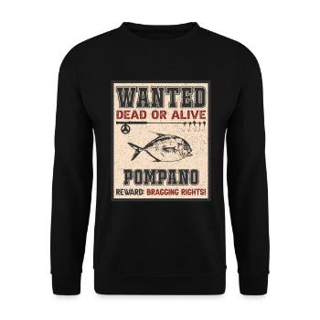 Gesuchter Fisch - Pompano Fishing - Unisex Pullover - Schwarz - Vorne - Alina (178cm) & Michal (187cm)