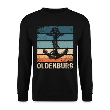 Oldenburger Sprüche Oldenburg - Unisex Pullover - Schwarz - Vorne - Alina (178cm) & Michal (187cm)