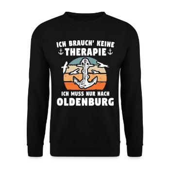 Oldenburger Sprüche Oldenburg - Unisex Pullover - Schwarz - Vorne - Alina (178cm) & Michal (187cm)