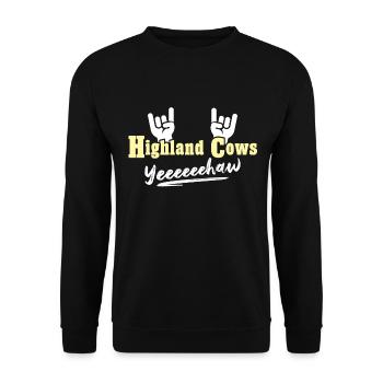 Vache bovine des Highlands - Sweat-shirt Unisexe - noir - Devant - Alina (178cm) & Michal (187cm)