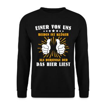 Klüger Als Du - Unisex Pullover - Schwarz - Vorne - Alina (178cm) & Michal (187cm)