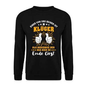 Klüger Als Du - Unisex Pullover - Schwarz - Vorne - Alina (178cm) & Michal (187cm)
