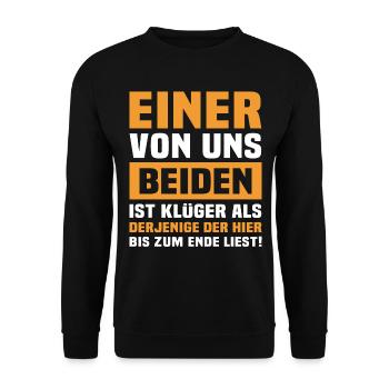 Klüger Als Du - Unisex Pullover - Schwarz - Vorne - Alina (178cm) & Michal (187cm)
