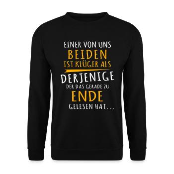 Klüger Als Du - Unisex Pullover - Schwarz - Vorne - Alina (178cm) & Michal (187cm)