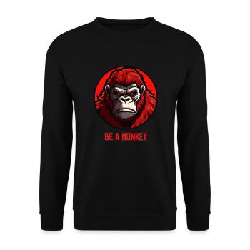 Sei ein Affe - Unisex Pullover - Schwarz - Vorne - Alina (178cm) & Michal (187cm)