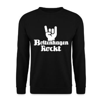 Boltenhagen Sprüche Boltenhagener Spruch - Unisex Pullover - Schwarz - Vorne - Alina (178cm) & Michal (187cm)