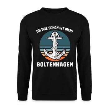 Boltenhagen Sprüche Boltenhagener Spruch - Unisex Pullover - Schwarz - Vorne - Alina (178cm) & Michal (187cm)