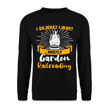Gartenbahn Garteneisenbahn Spur G - Unisex Pullover - Schwarz - Vorne - Alina (178cm) & Michal (187cm)
