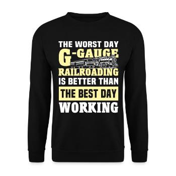Gartenbahn Garteneisenbahn Spur G - Unisex Pullover - Schwarz - Vorne - Alina (178cm) & Michal (187cm)