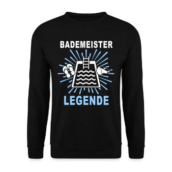 Bademeister Schwimmmeister - Unisex Pullover - Schwarz - Vorne - Alina (178cm) & Michal (187cm)