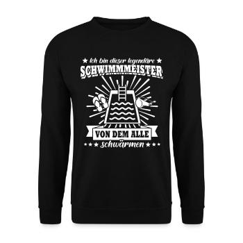 Schwimmmeister - Unisex Pullover - Schwarz - Vorne - Alina (178cm) & Michal (187cm)