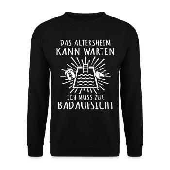 Schwimmmeister - Unisex Pullover - Schwarz - Vorne - Alina (178cm) & Michal (187cm)