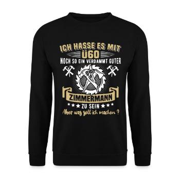 Zimmermann Ü50 Geburtstag 50 Jahre Zimmerer - Unisex Pullover - Schwarz - Vorne - Alina (178cm) & Michal (187cm)