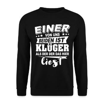 Klüger Als Du - Unisex Pullover - Schwarz - Vorne - Alina (178cm) & Michal (187cm)