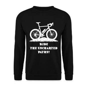 Unbekannte Wege – Gravel Bike - Unisex Pullover - Schwarz - Vorne - Alina (178cm) & Michal (187cm)