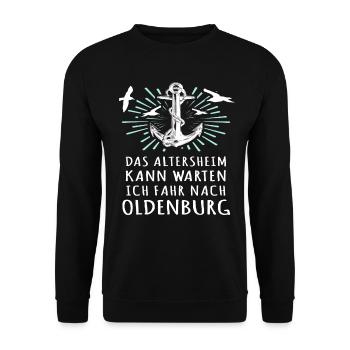 Oldenburg Sprüche Oldenburger - Unisex Pullover - Schwarz - Vorne - Alina (178cm) & Michal (187cm)