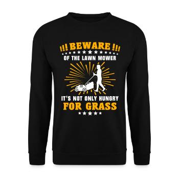 Lawn mowers Gasoline mowers Lawn mowing - Unisex Sweatshirt - black - Front - Alina (178cm) & Michal (187cm)